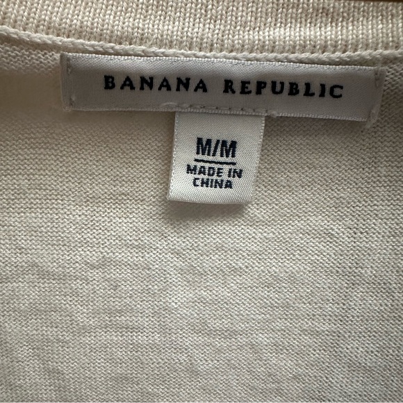 Banana Republic cotton/wool long line, button cardigan, size M women- cream - Picture 5 of 6